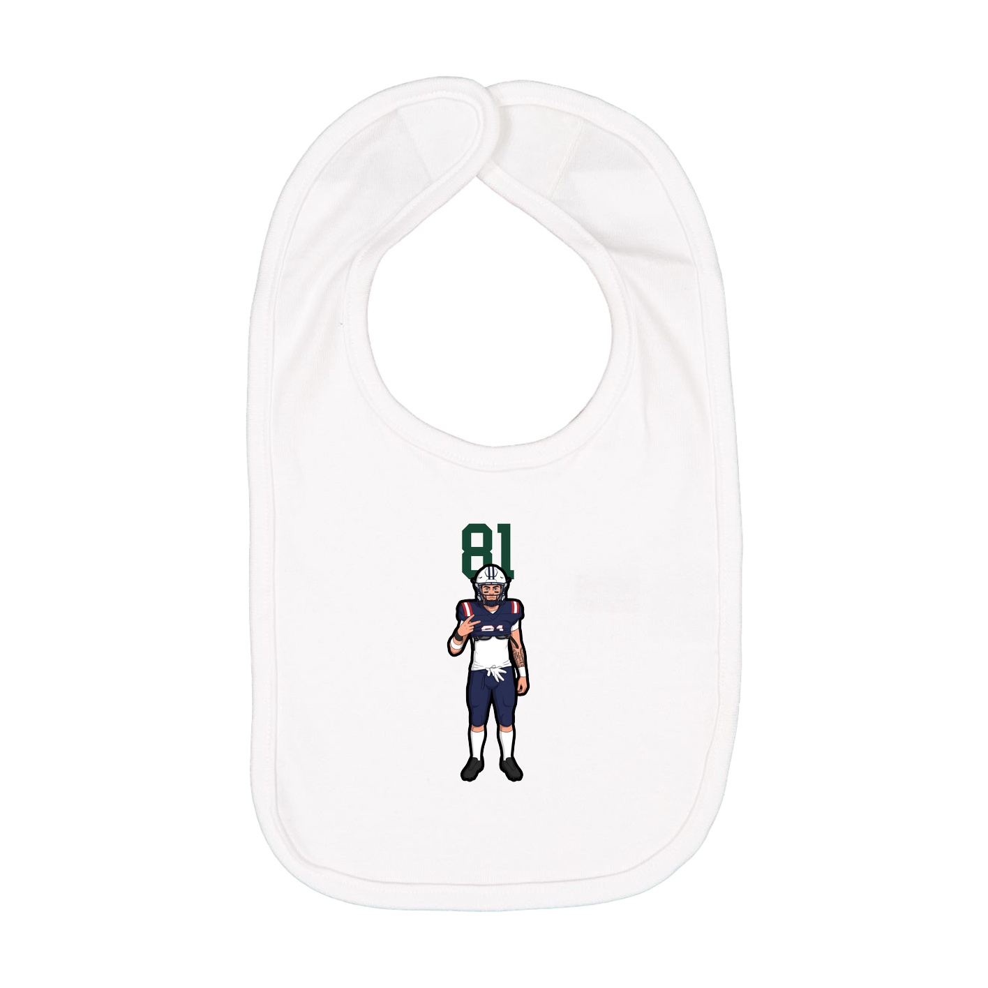 Infant Bib — Number Top in White