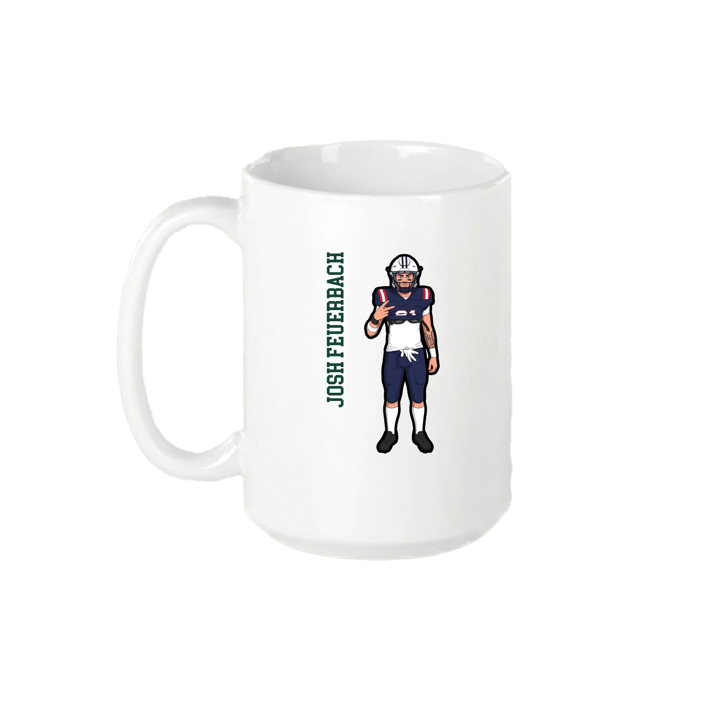 15oz Coffee Mug — Name Vertical in White