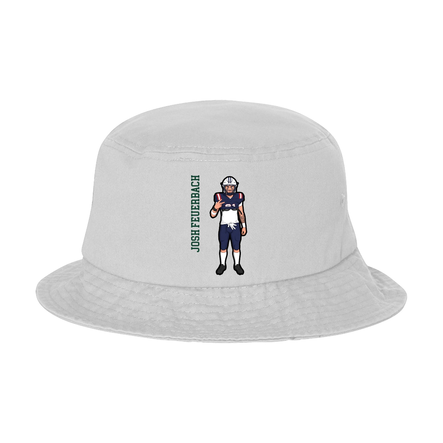 Bucket Cap — Name Vertical in White