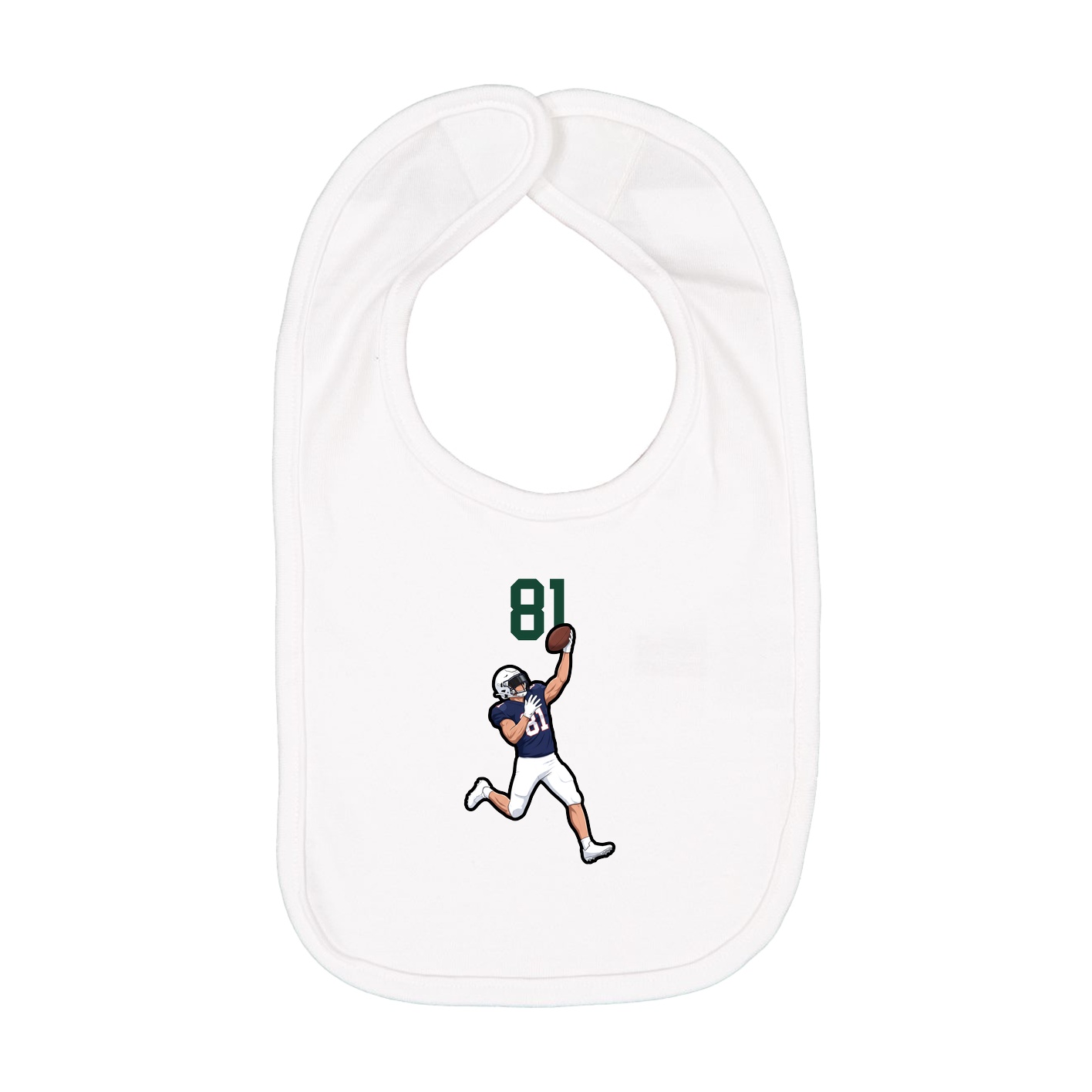 Infant Bib — Number Top in White