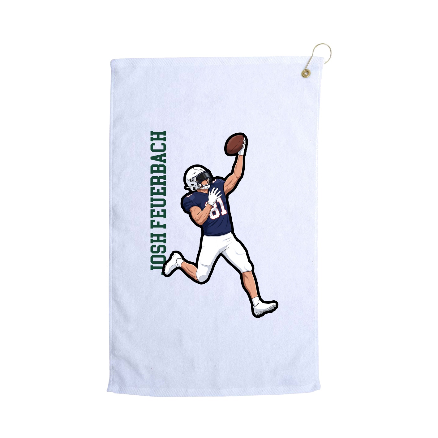 Golf Towel — Name Vertical in White