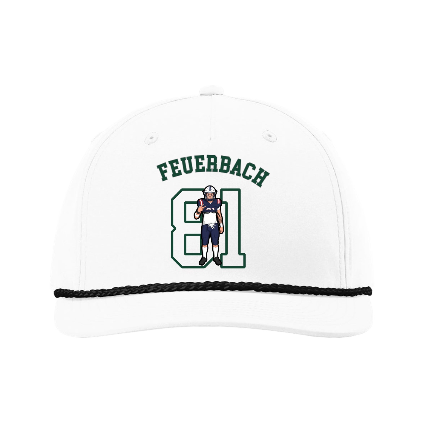 Five-Panel Classic Rope Cap — Shirsey Arch in White