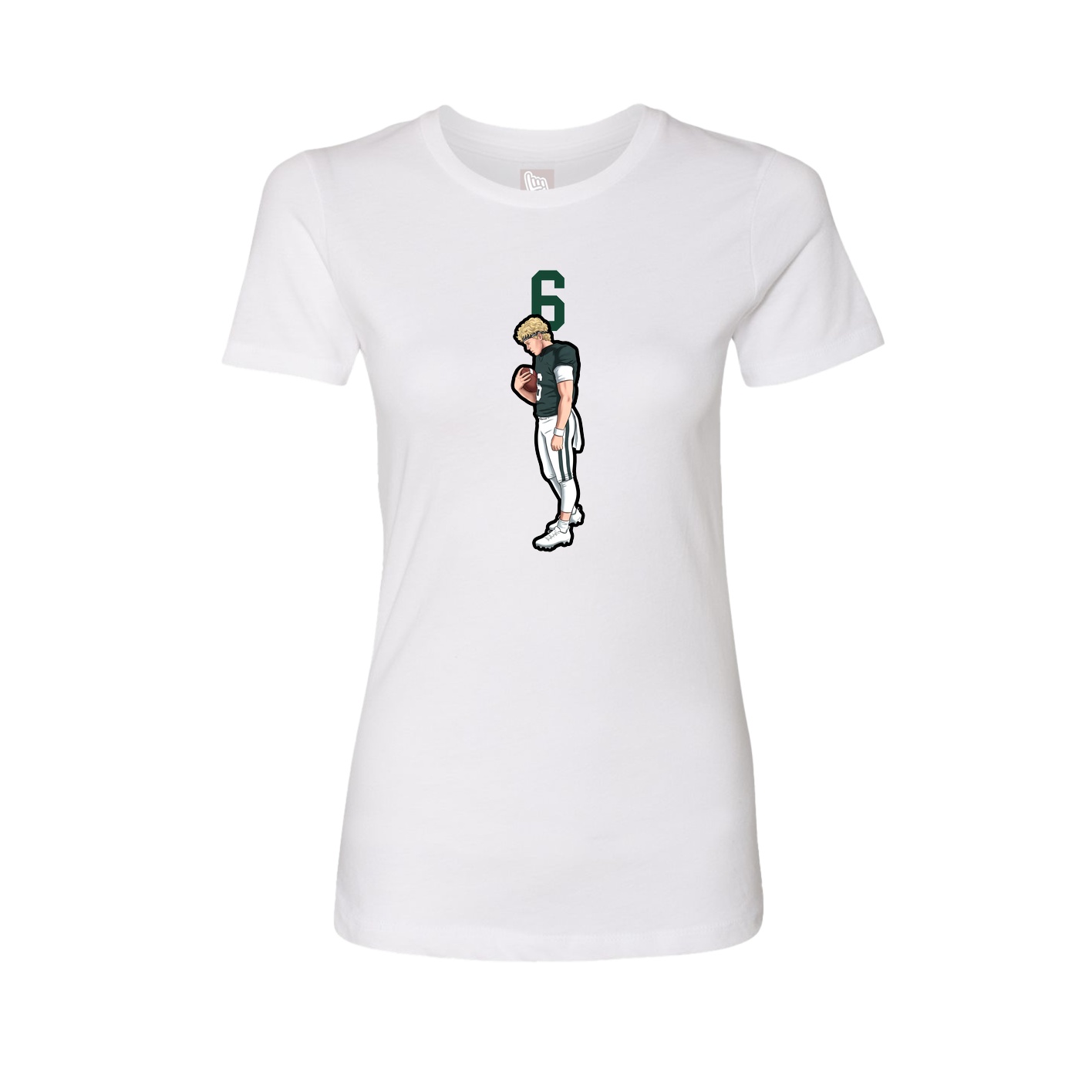 Fitted Women's Tee — Number Top in White