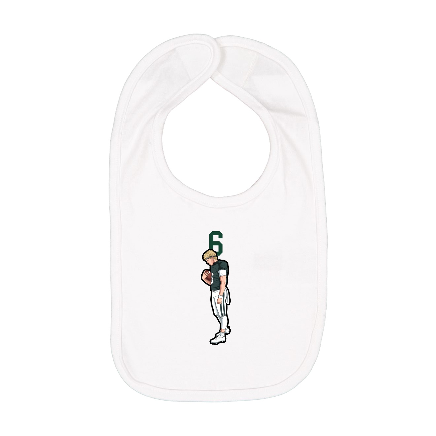 Infant Bib — Number Top in White