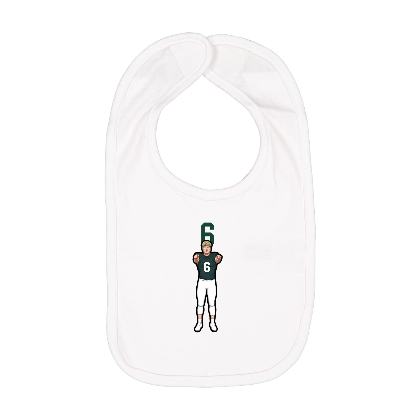 Infant Bib — Number Top in White