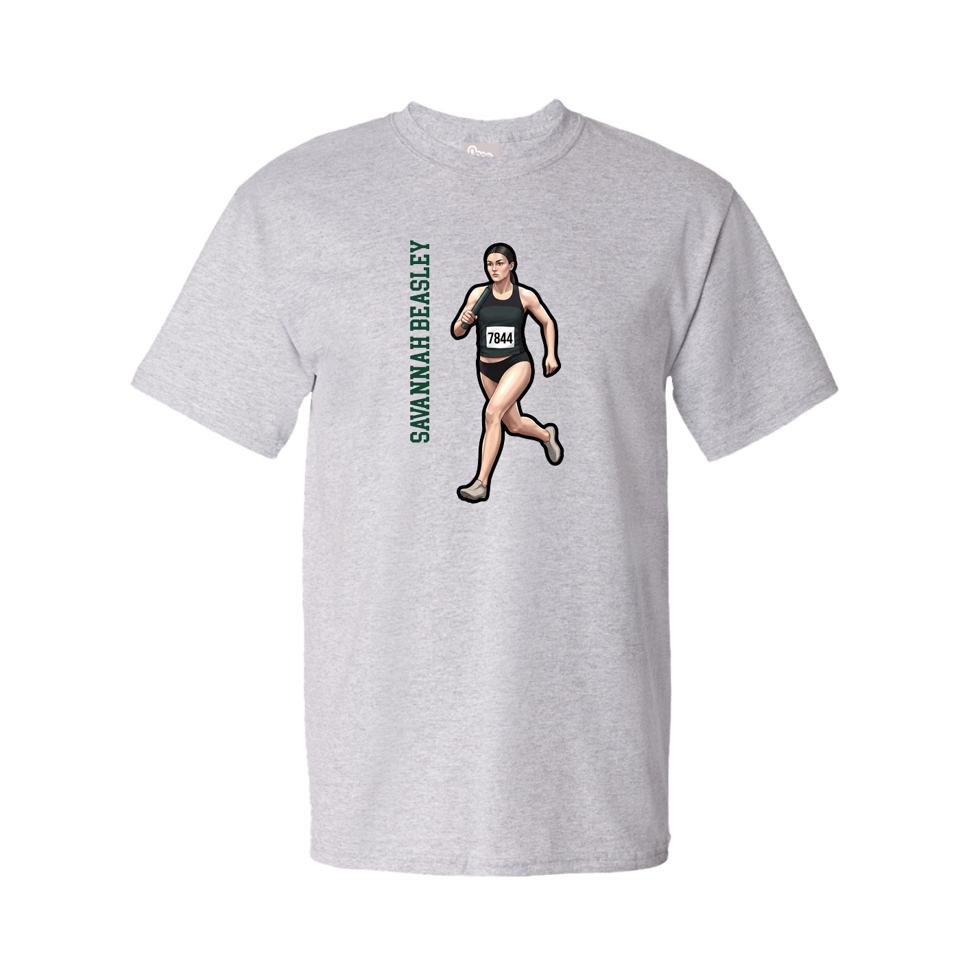 Tee — Name Vertical in Grey