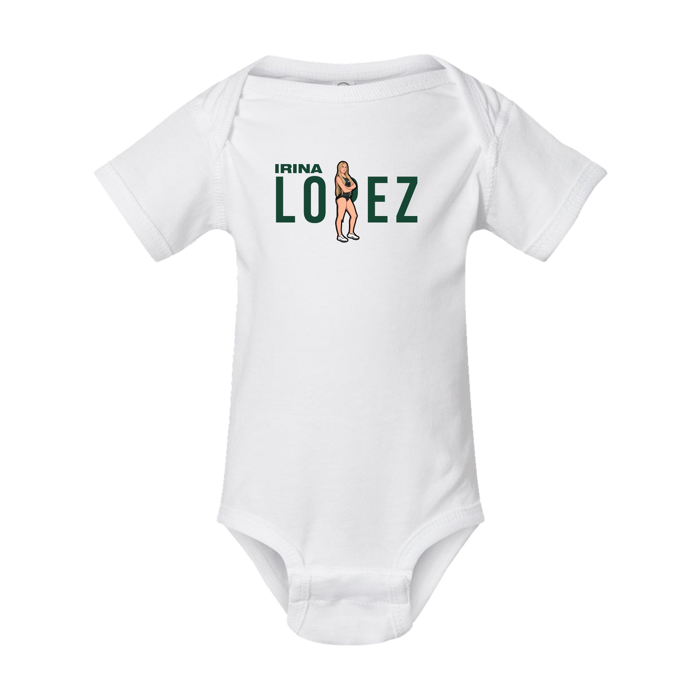 Baby Onesie — Player Name in White