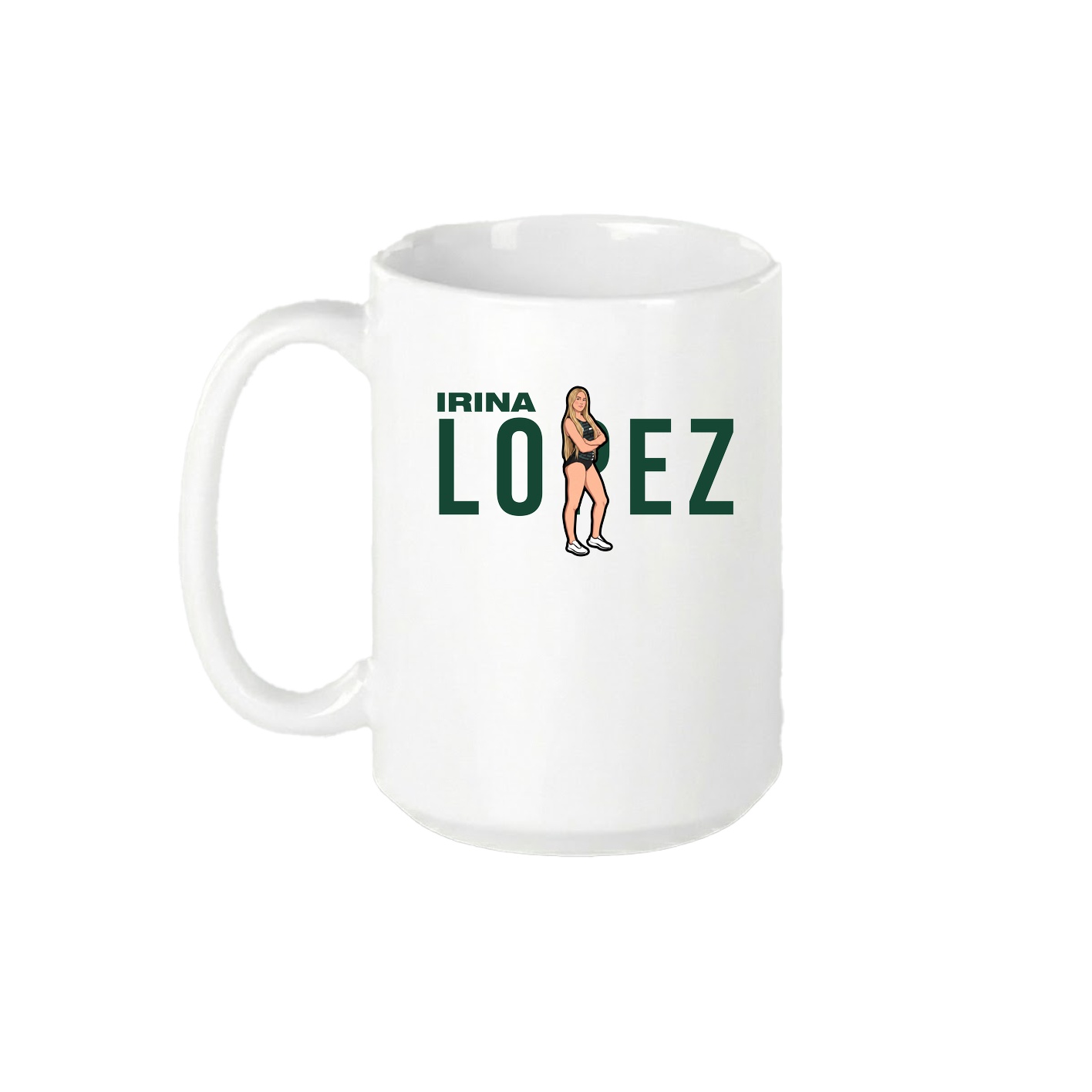 15oz Coffee Mug — Player Name in White