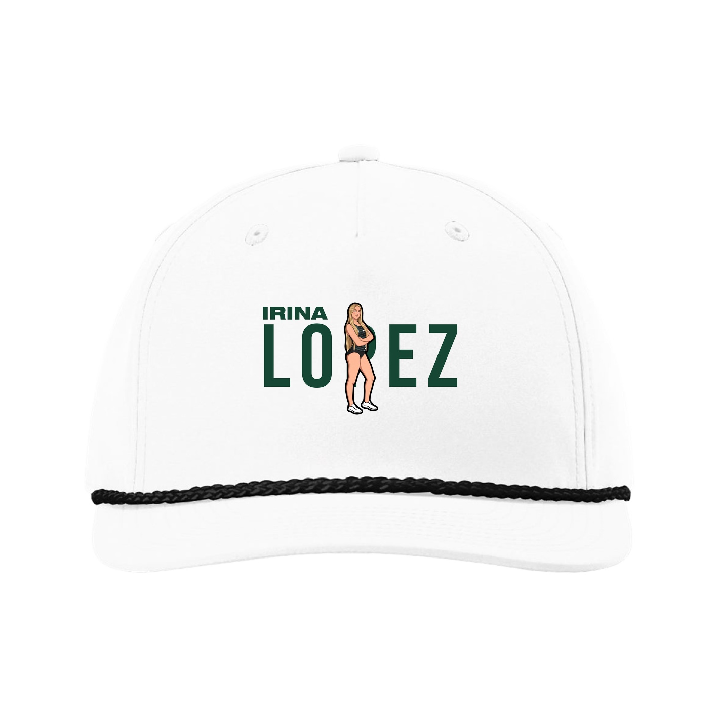 Five-Panel Classic Rope Cap — Player Name in White