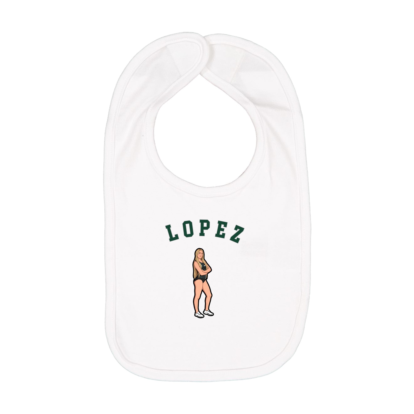Infant Bib — Shirsey Arch in White