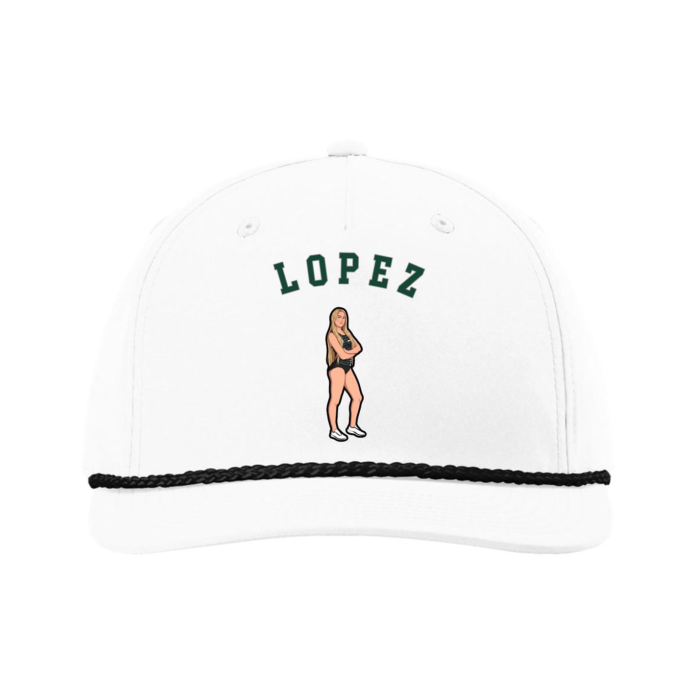 Five-Panel Classic Rope Cap — Shirsey Arch in White