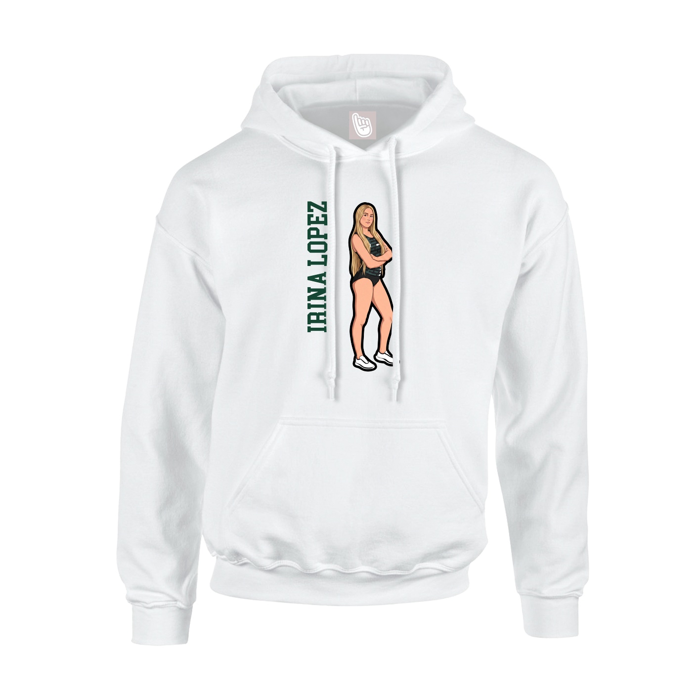 Hoodie — Name Vertical in White