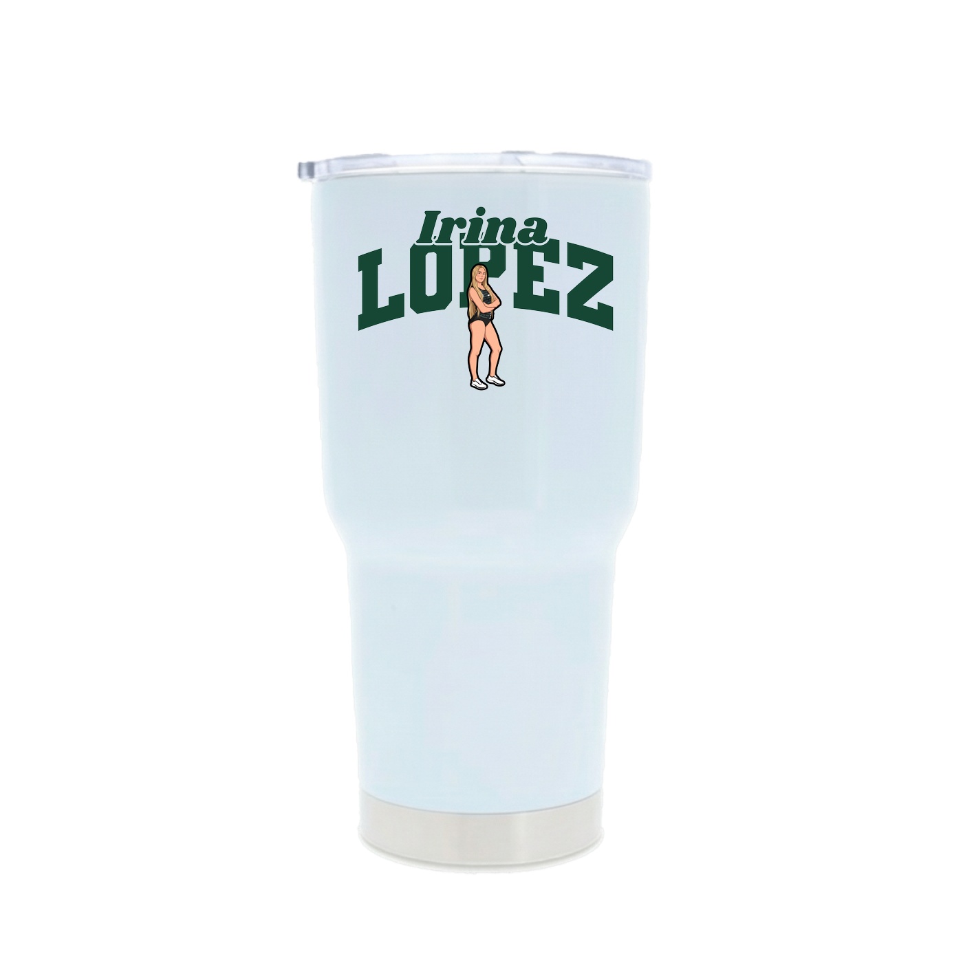 30oz Stainless Steel Tumbler — Signature Arch in White