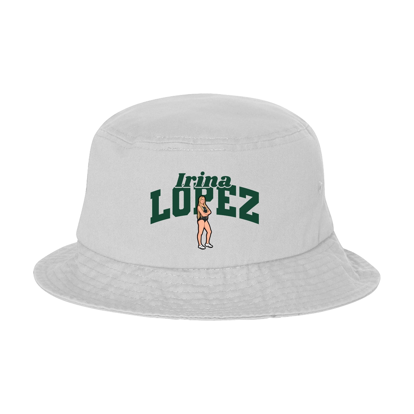 Bucket Cap — Signature Arch in White