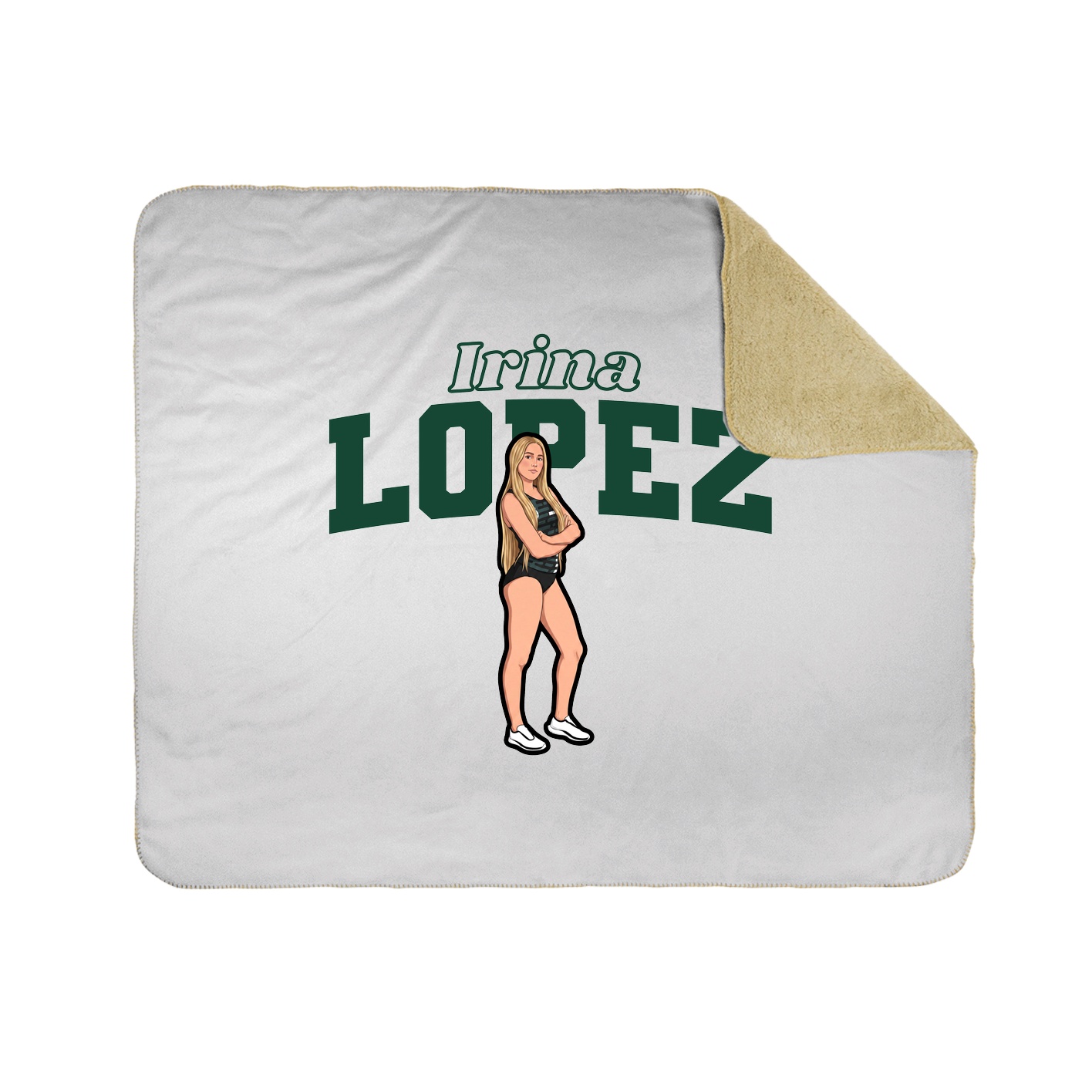 Throw Blanket — Name Arch in White