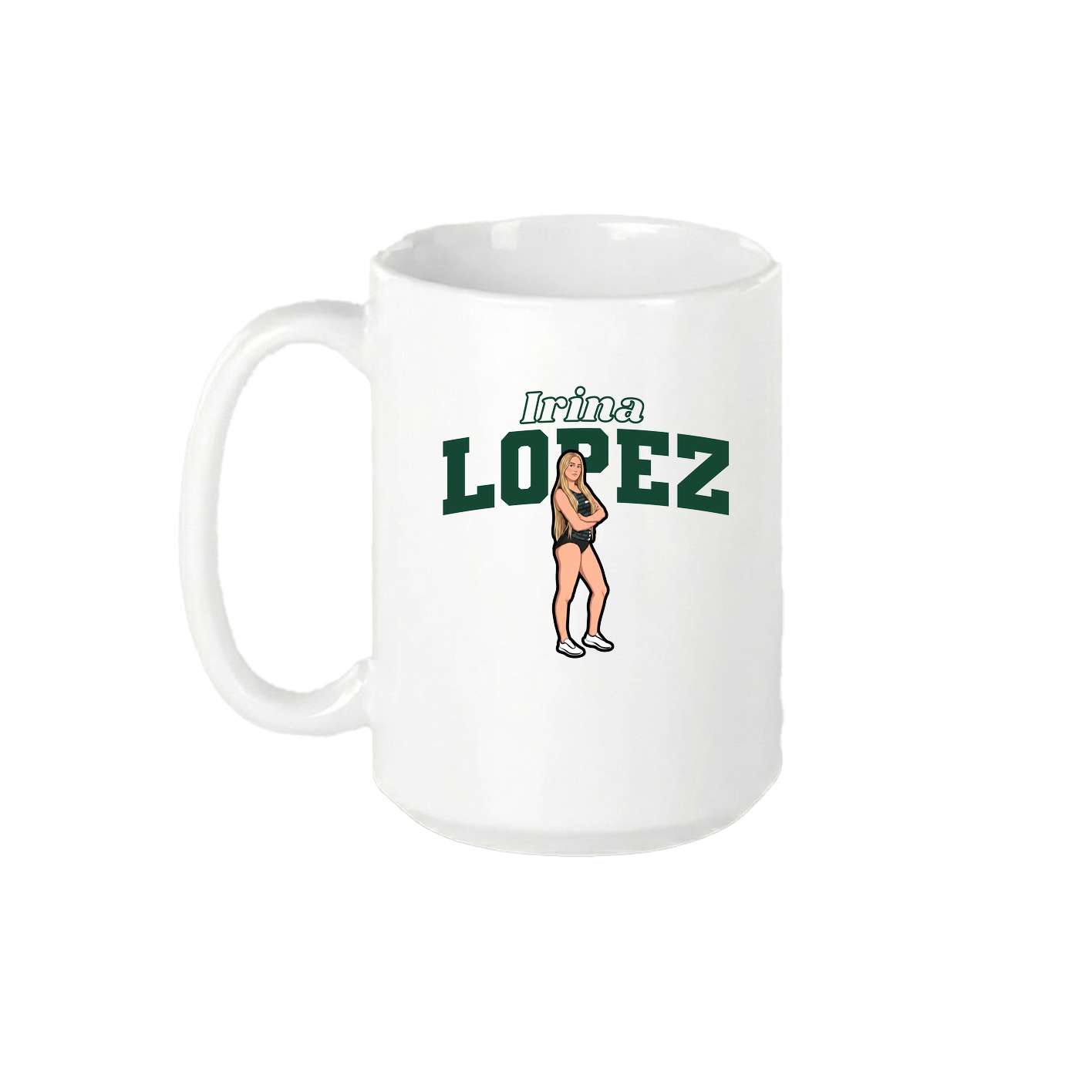 15oz Coffee Mug — Name Arch in White