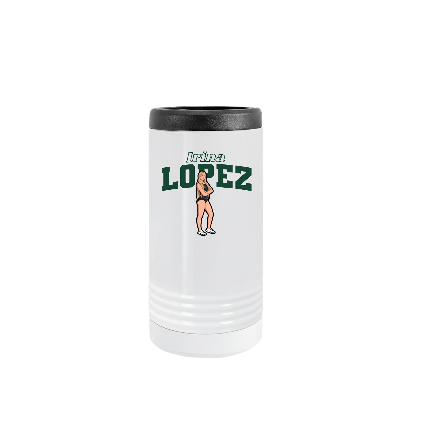 Slim Beverage Holder — Name Arch in White