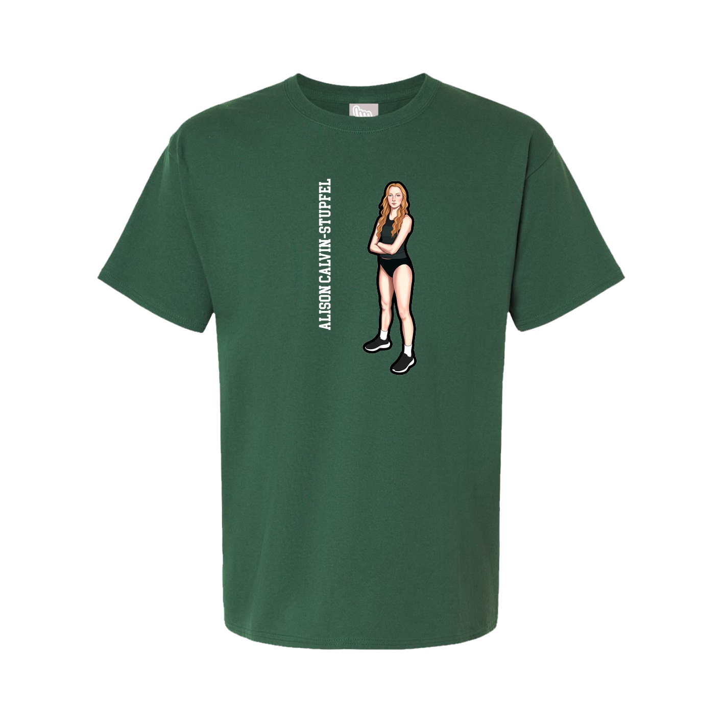 Youth Tee — Name Vertical in Green