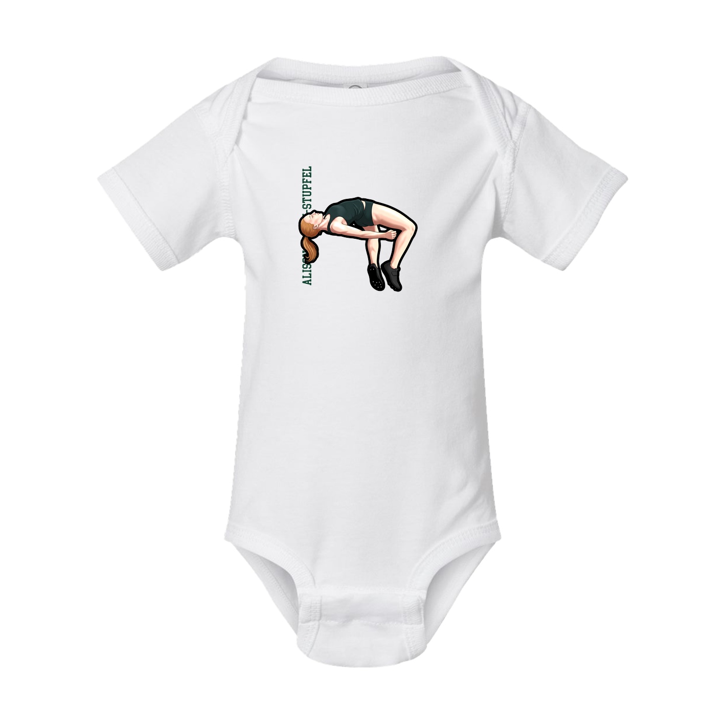 Baby Onesie — Name Vertical in White