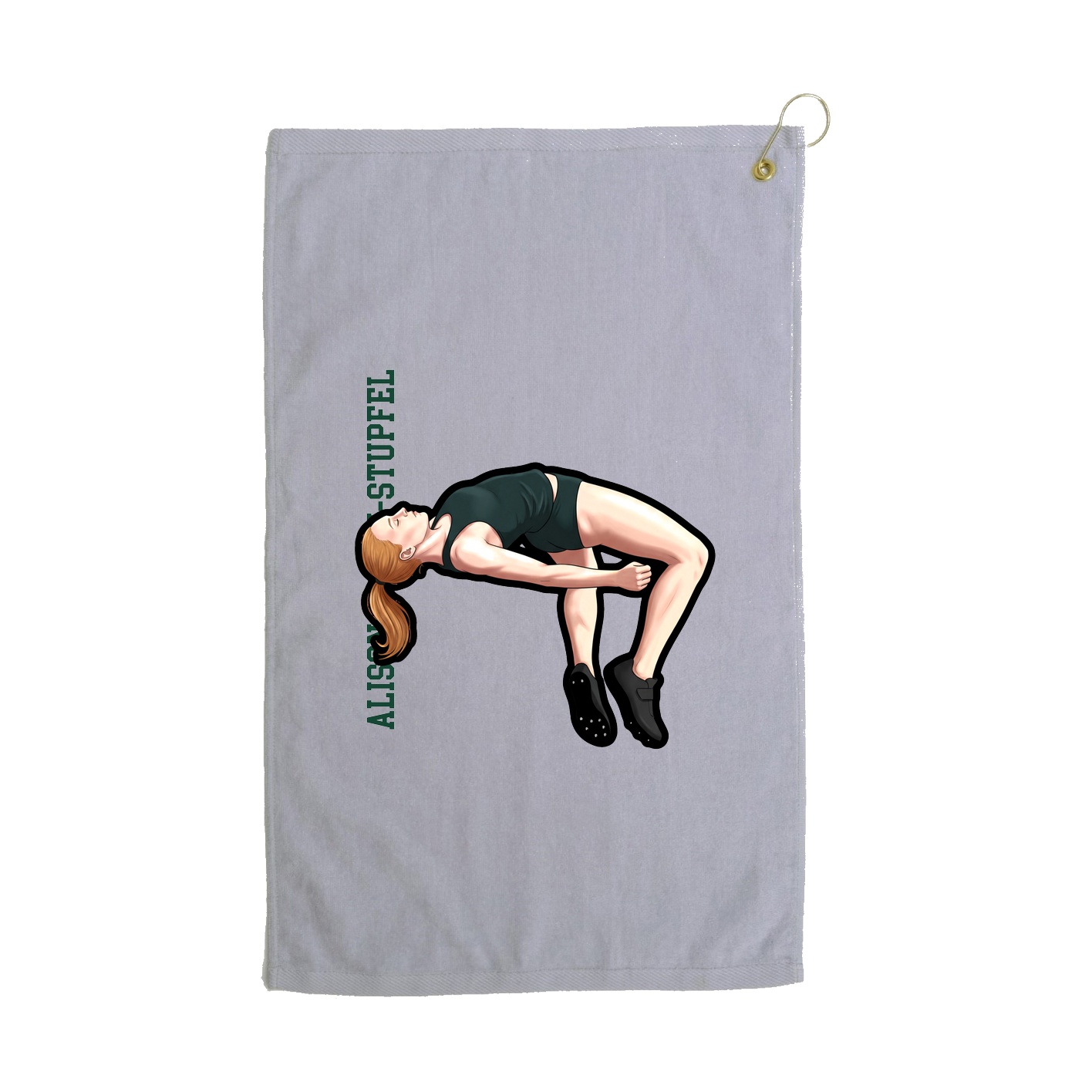 Golf Towel — Name Vertical in Grey