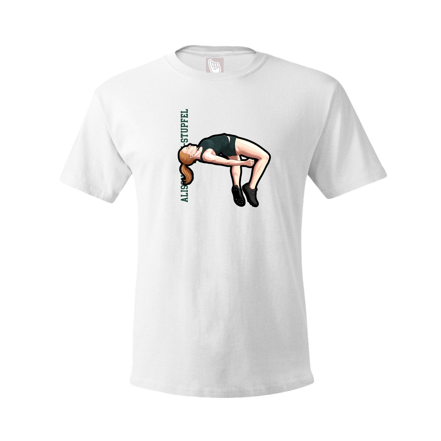 Youth Tee — Name Vertical in White