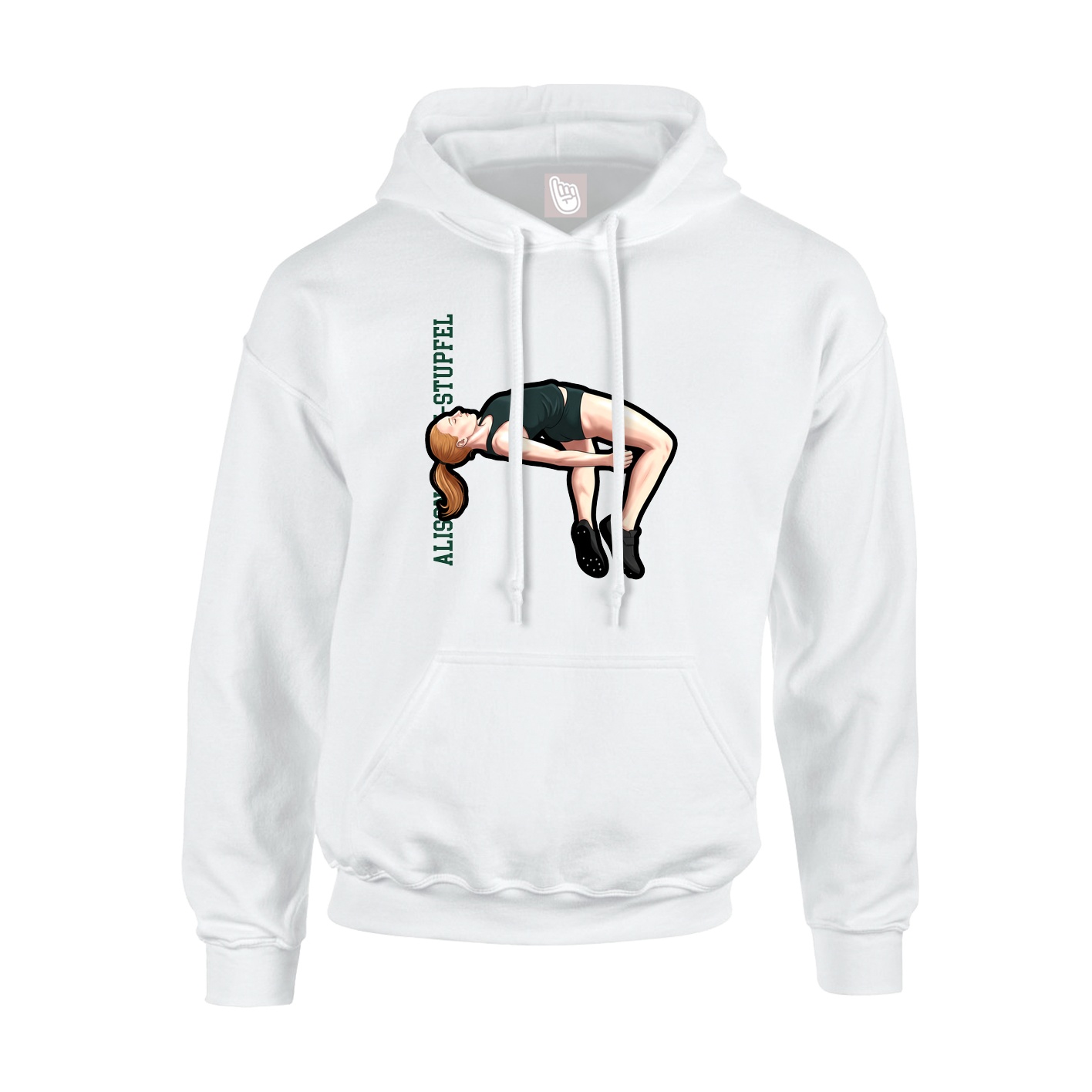 Hoodie — Name Vertical in White