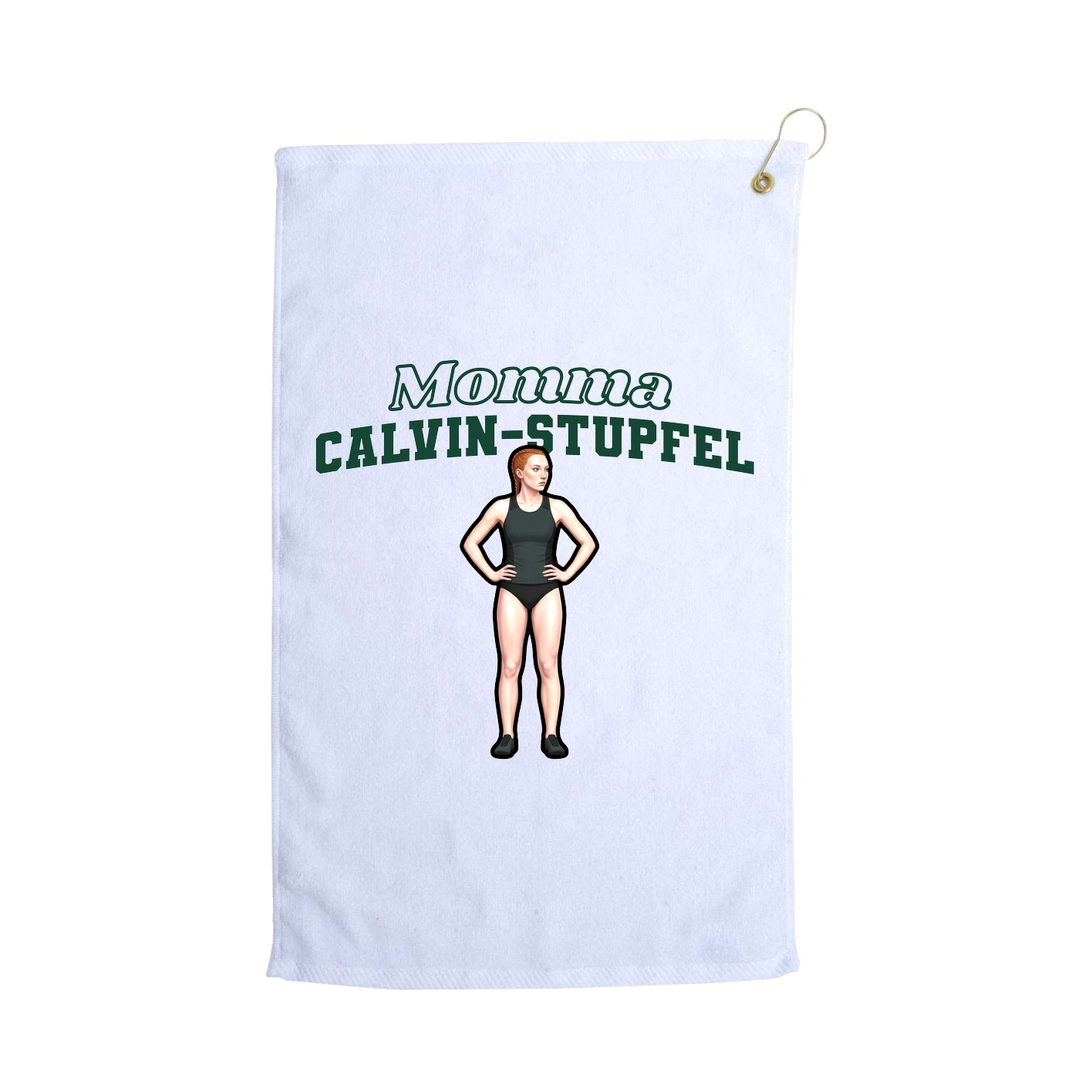 Golf Towel — Mothers Day Block in White