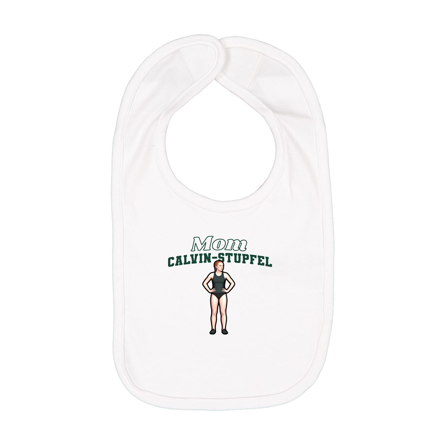 Infant Bib — Mothers Day Block in White
