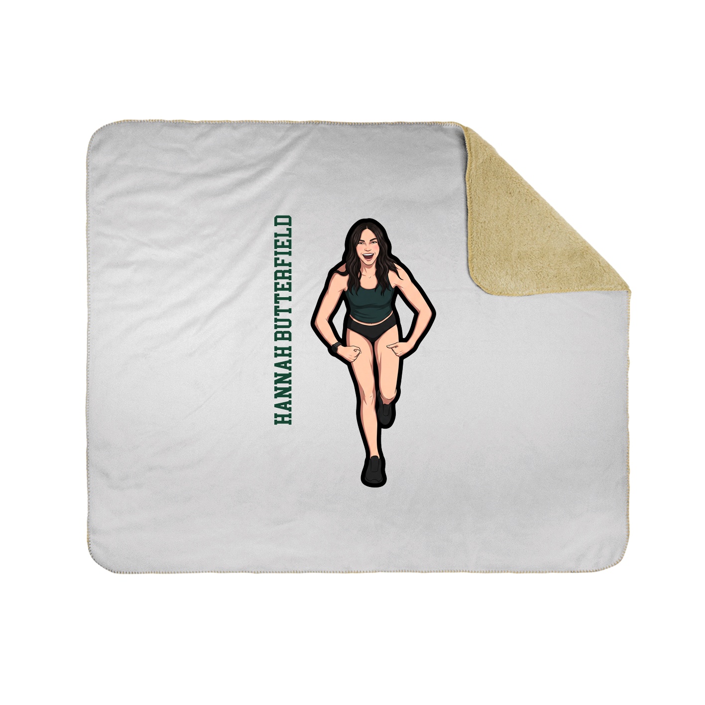 Throw Blanket — Name Vertical in White