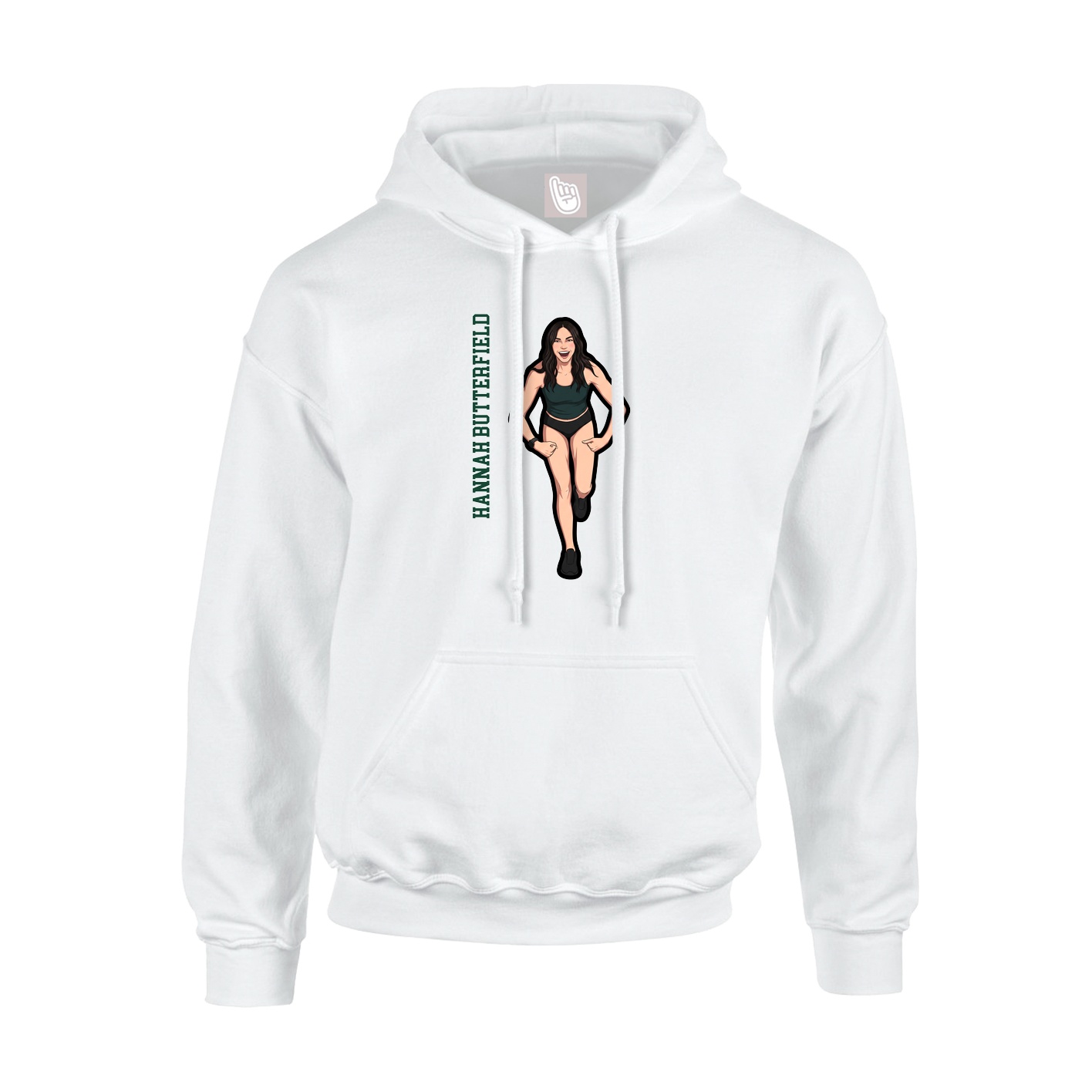 Hoodie — Name Vertical in White
