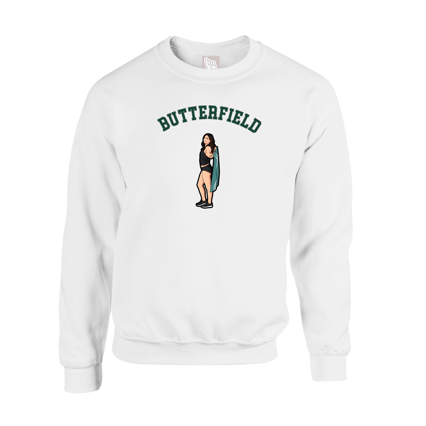 Fleece Crew — Shirsey Arch in White