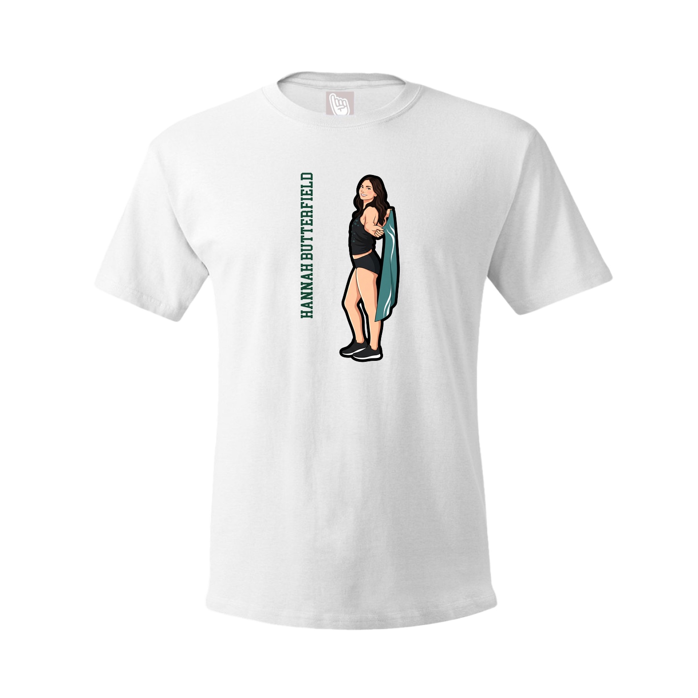Tee — Name Vertical in White