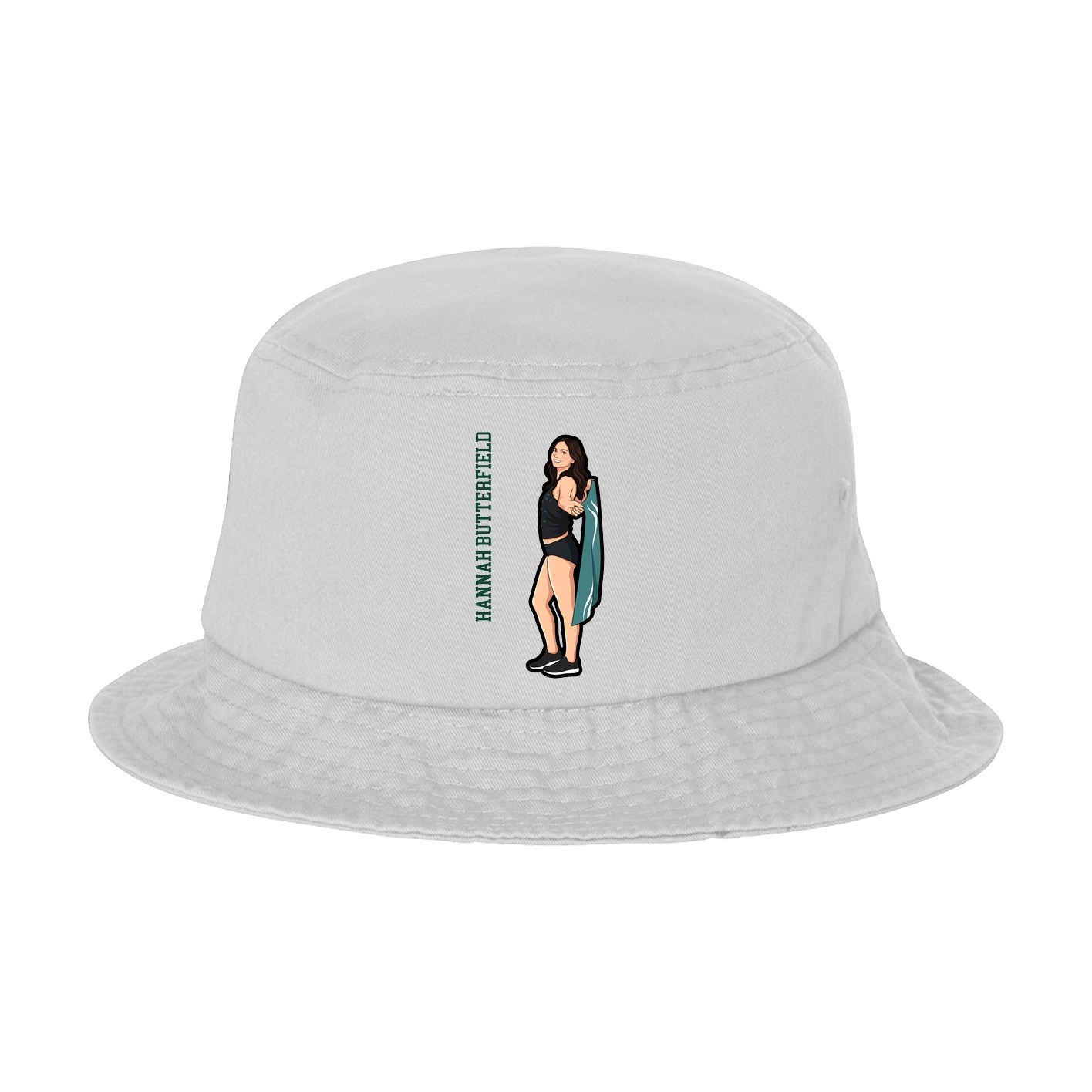 Bucket Cap — Name Vertical in White