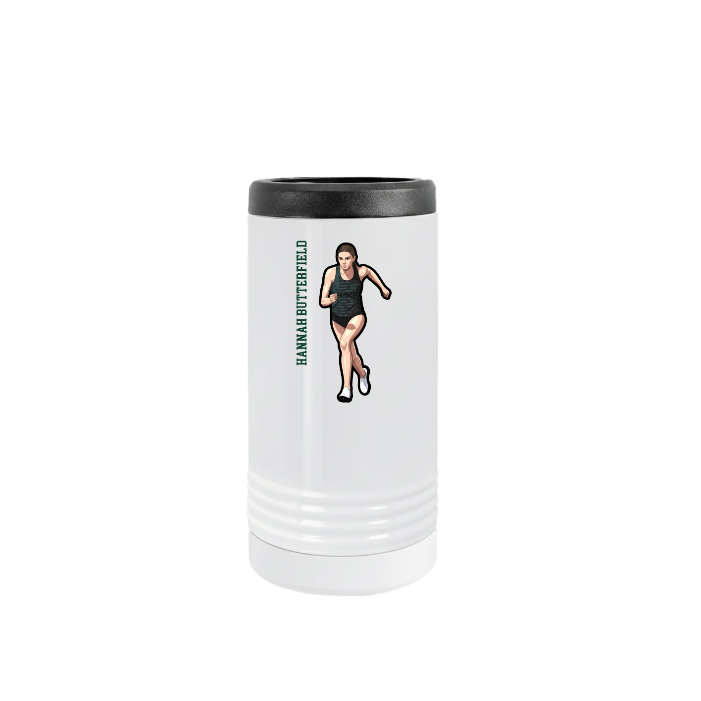 Slim Beverage Holder — Name Vertical in White