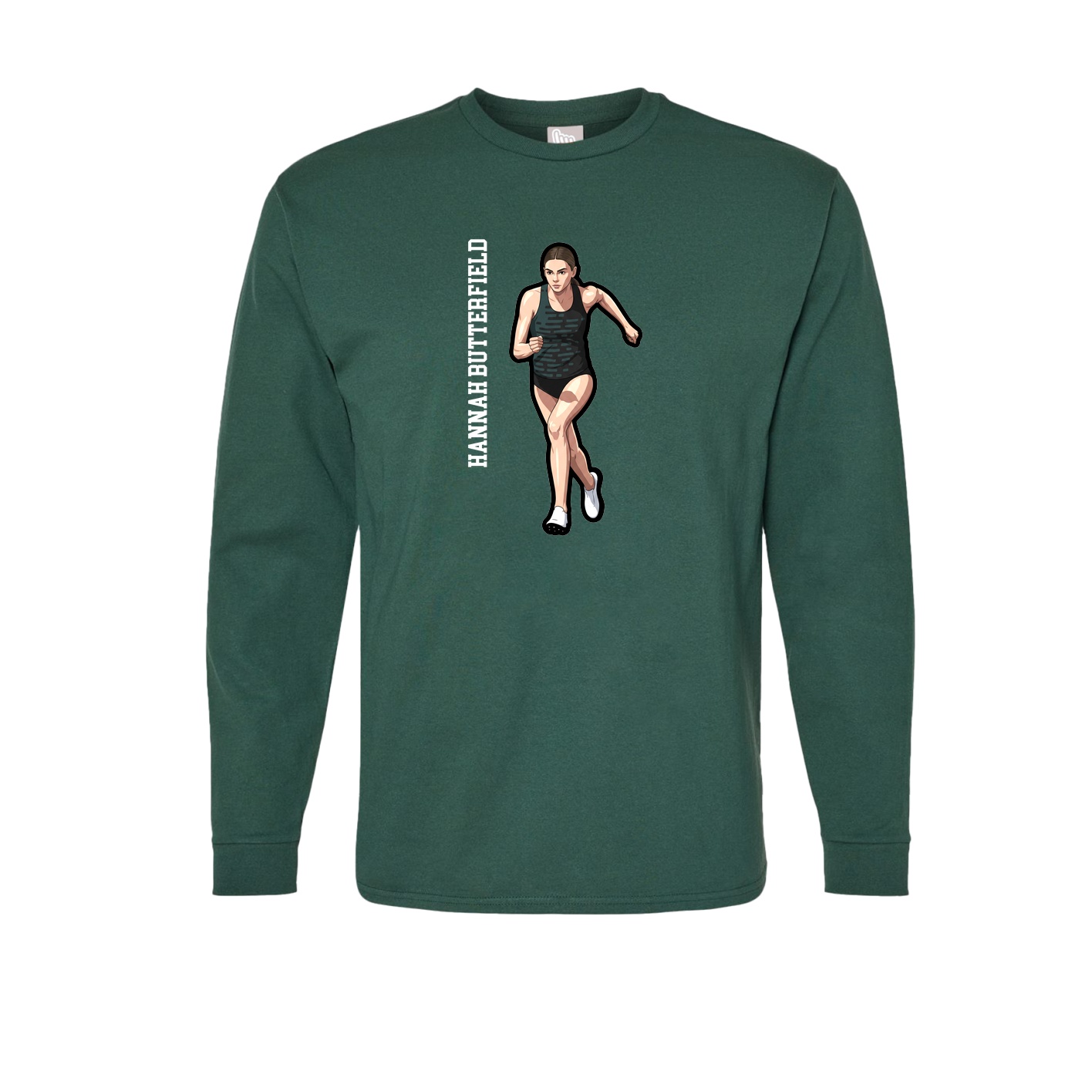 Long Sleeve Tee — Name Vertical in Green