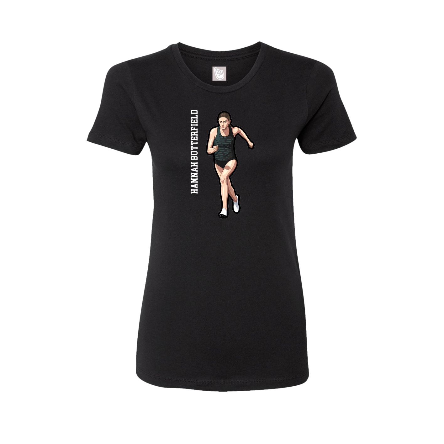Womens Tee — Name Vertical in Black