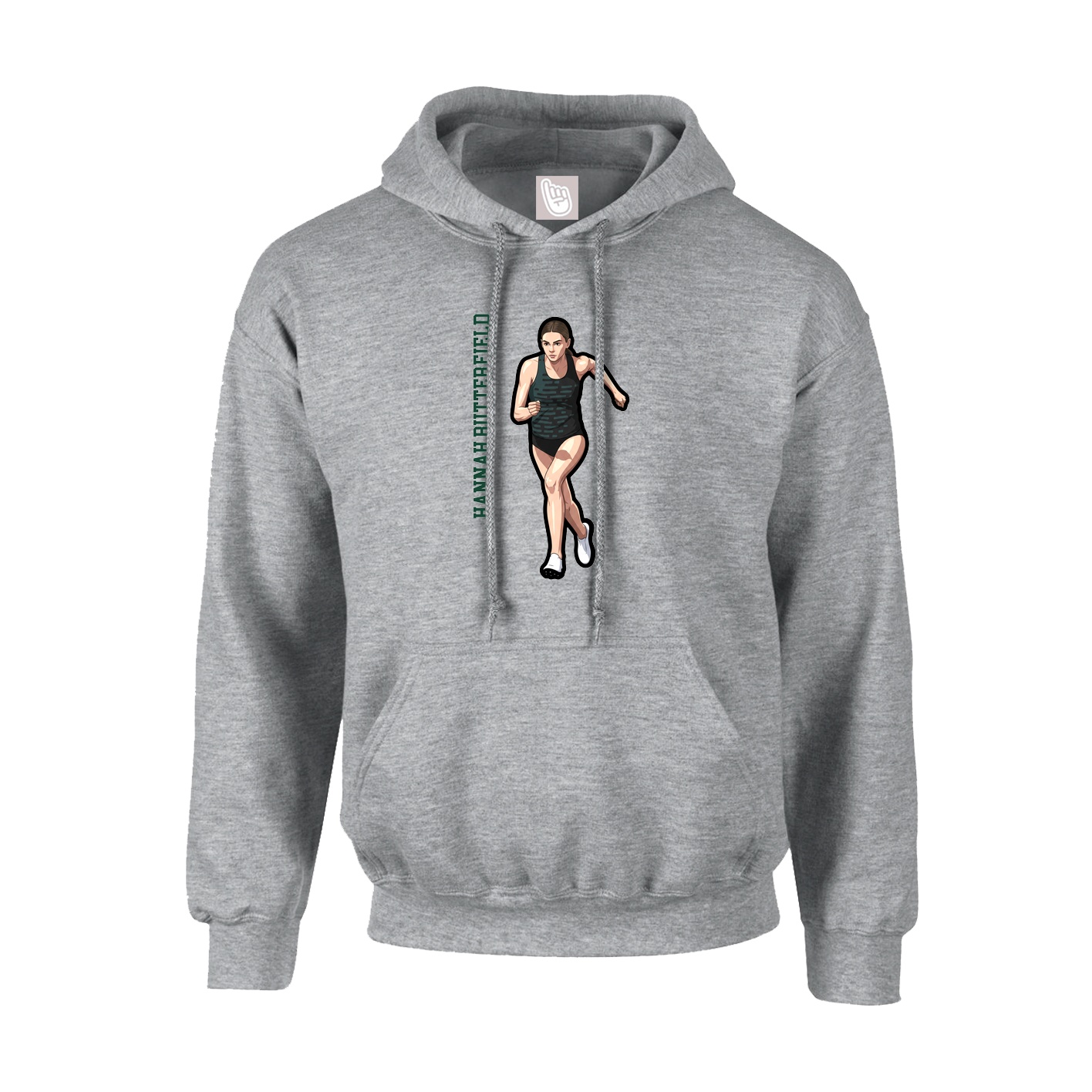 Youth Hoodie — Name Vertical in Grey