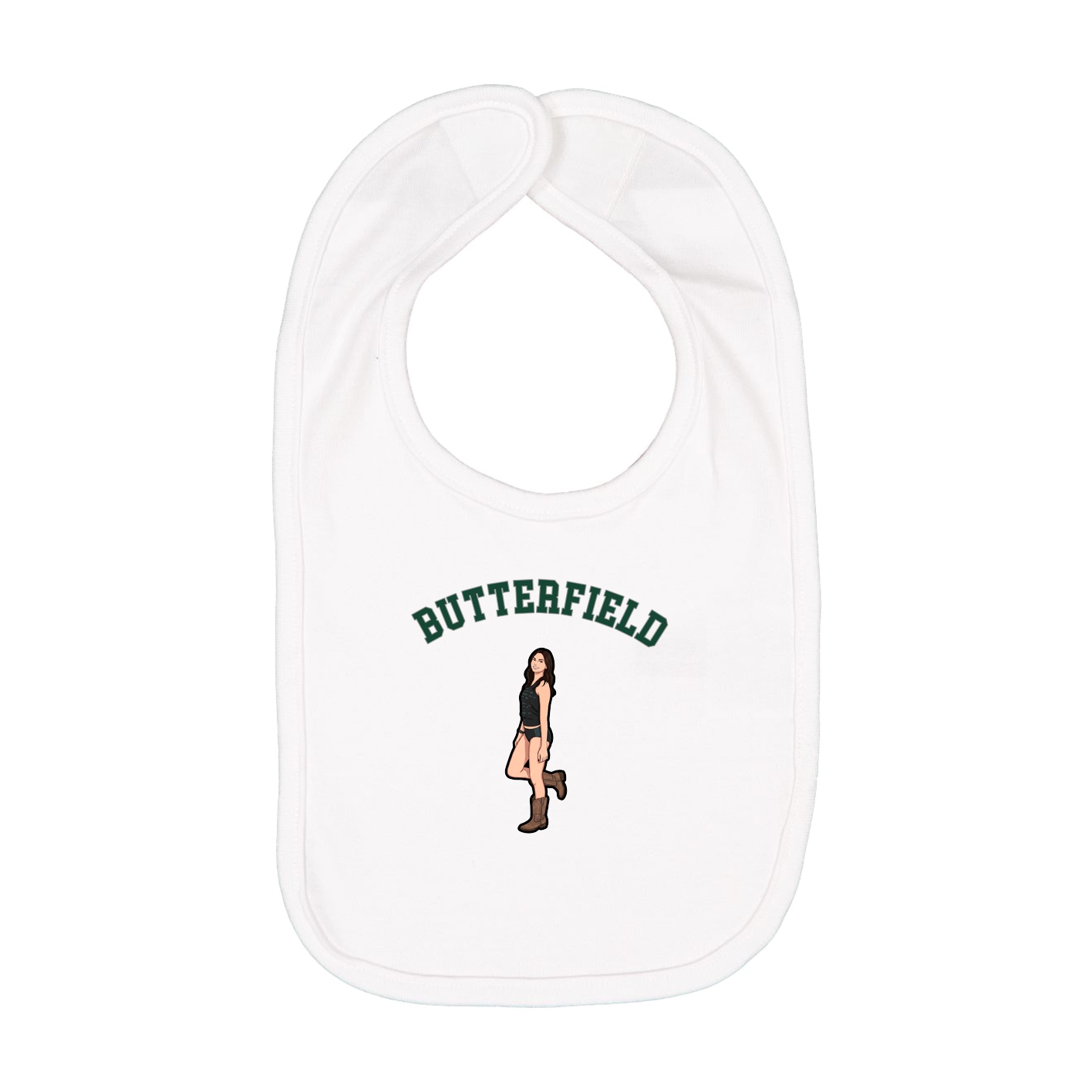 Infant Bib — Shirsey Arch in White