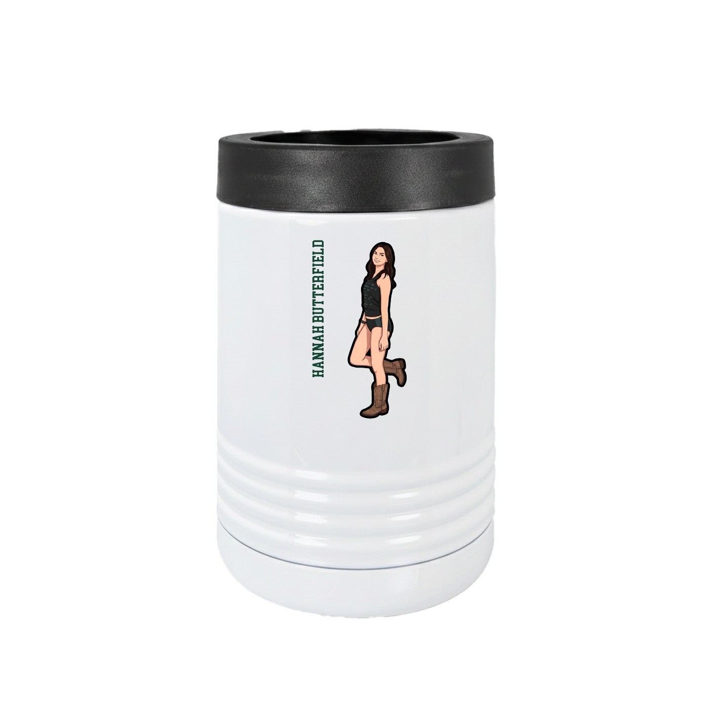 Beverage Holder — Name Vertical in White