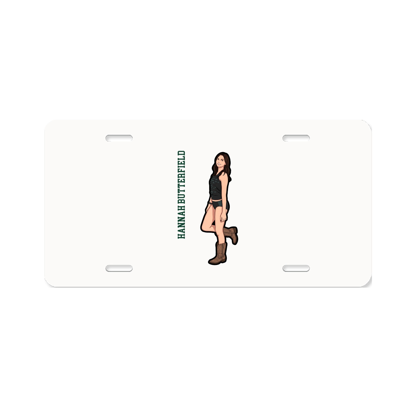 License Plate — Name Vertical in Classic