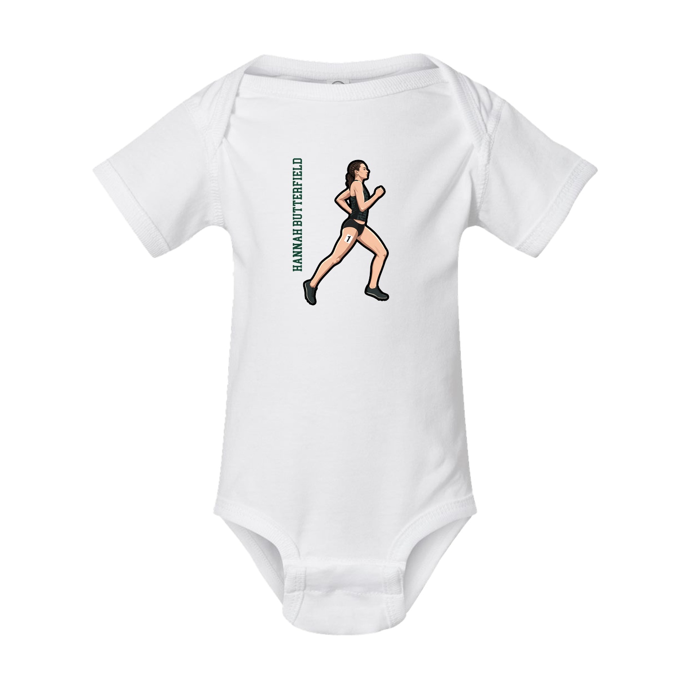 Baby Onesie — Name Vertical in White