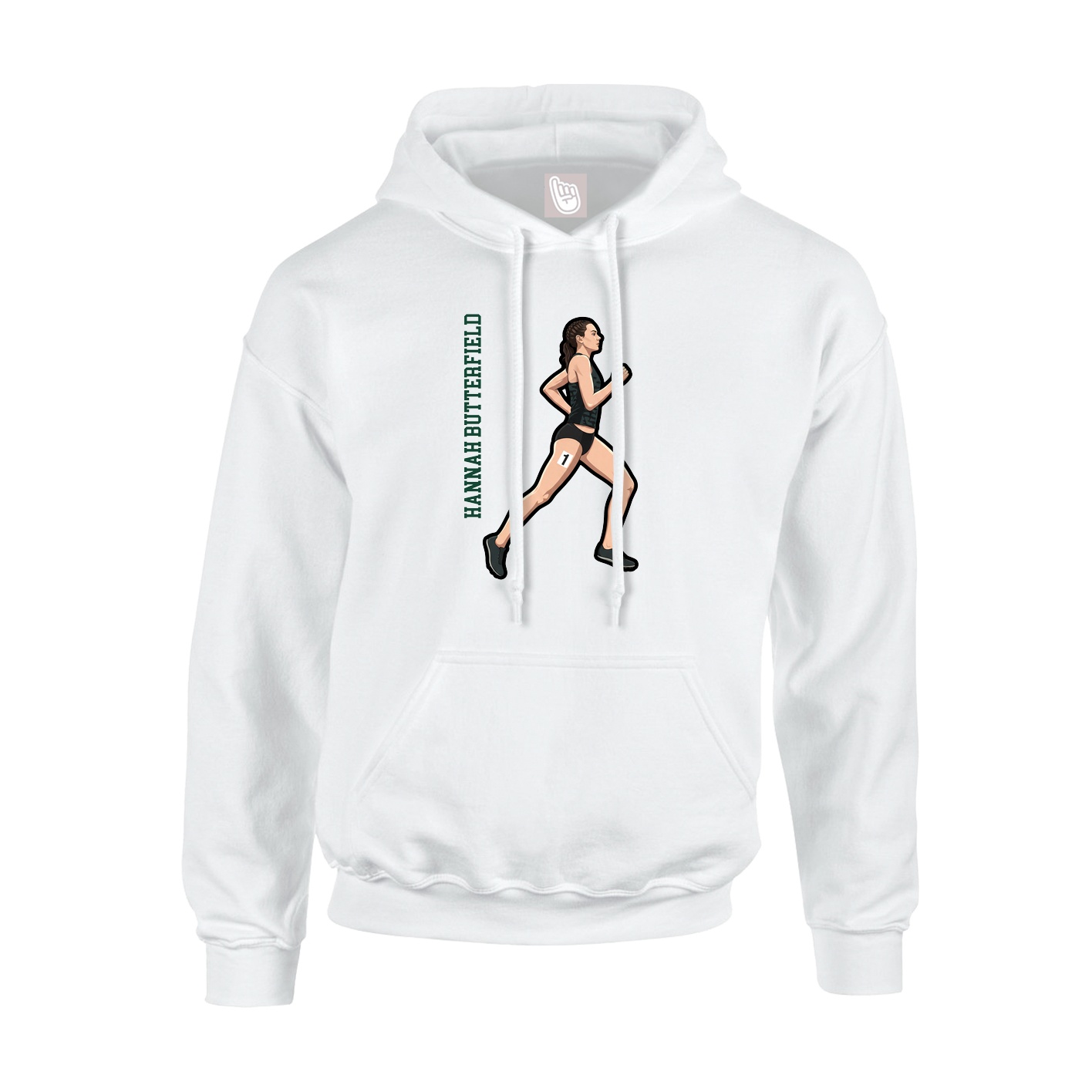 Hoodie — Name Vertical in White
