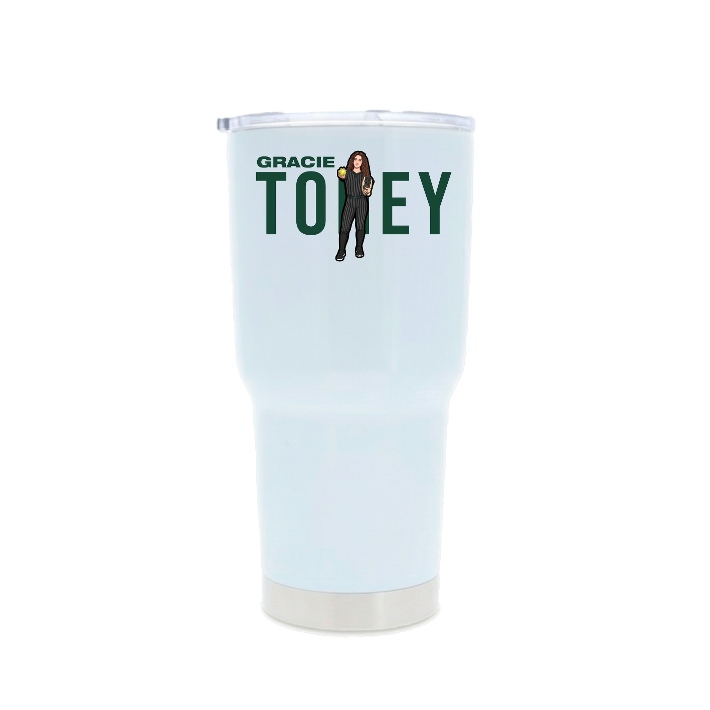 30oz Stainless Steel Tumbler — Player Name in White