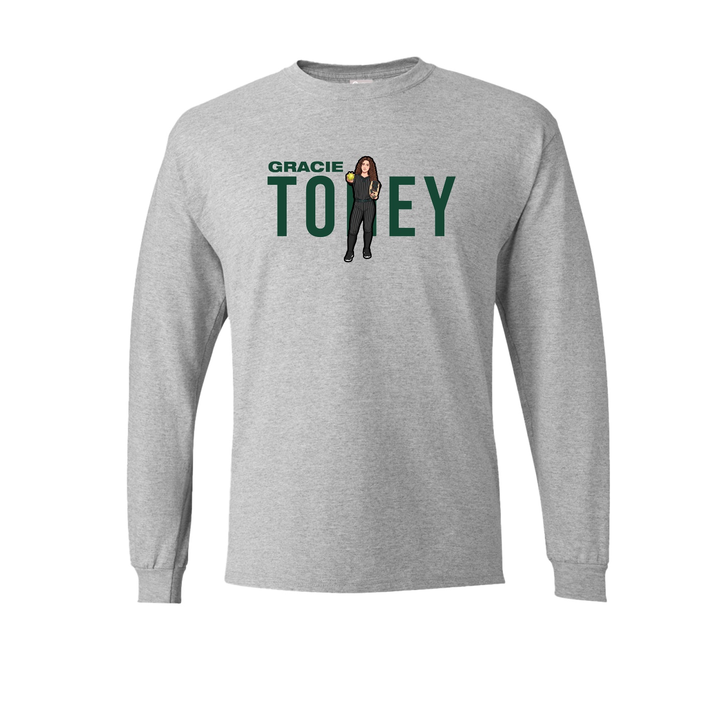 Long Sleeve Tee — Player Name in Grey