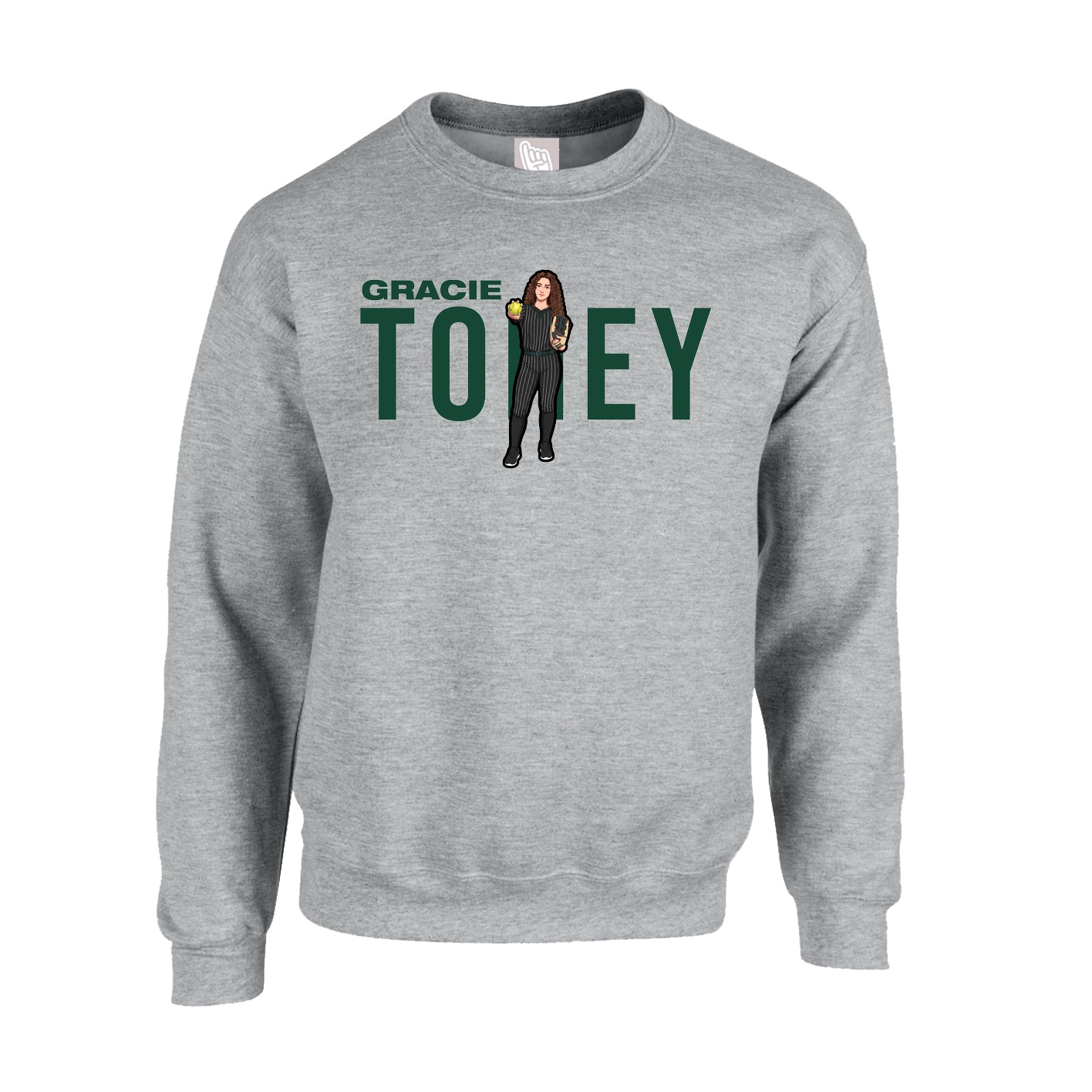 Fleece Crew — Player Name in Grey