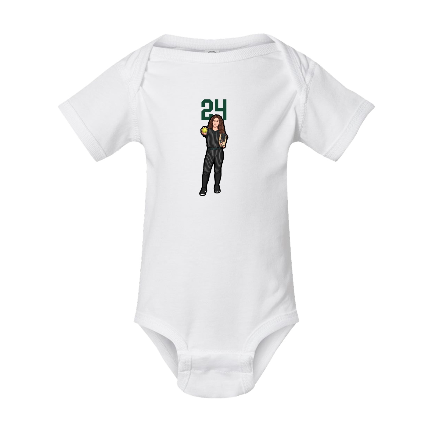 Baby Onesie — Number Top in White