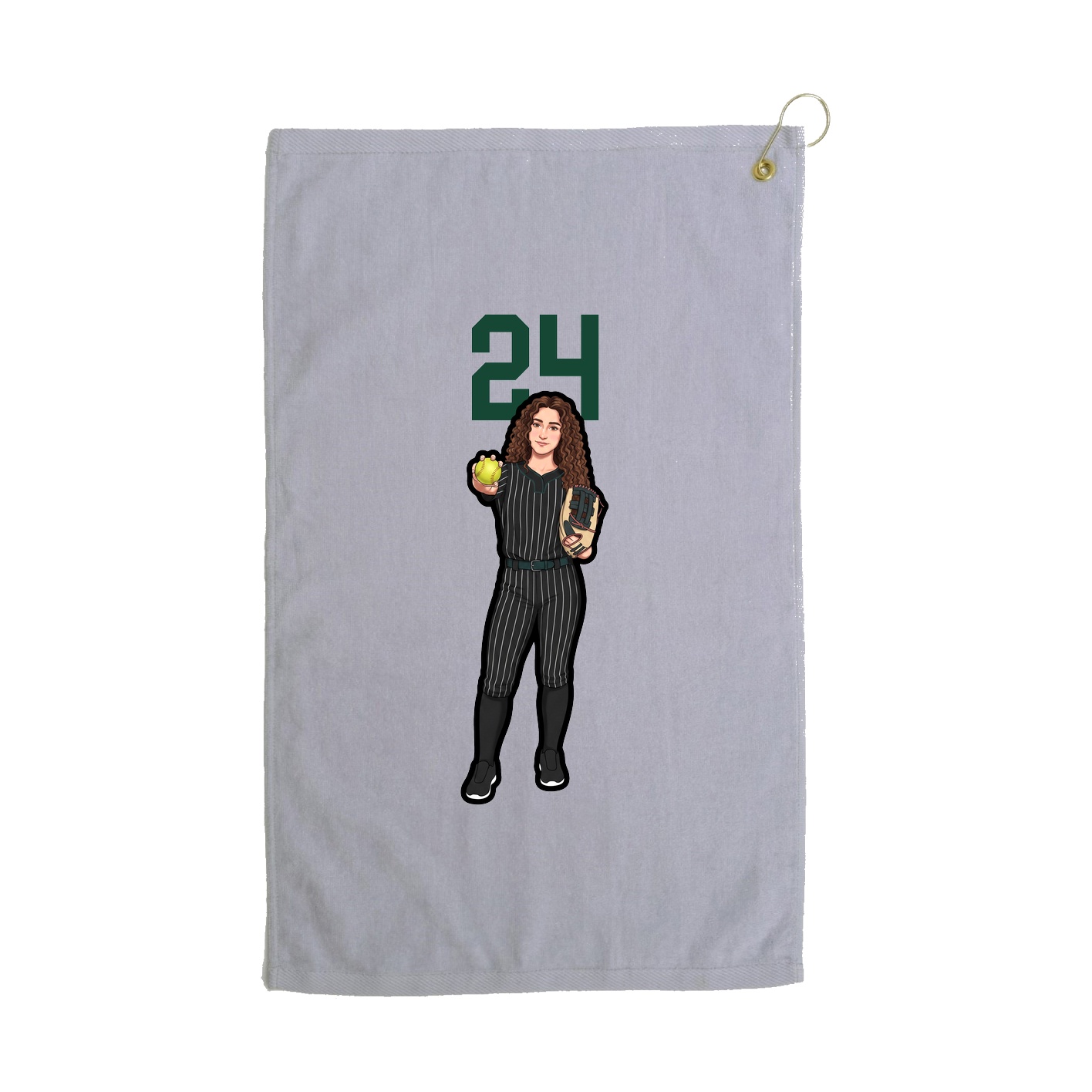 Golf Towel — Number Top in Grey