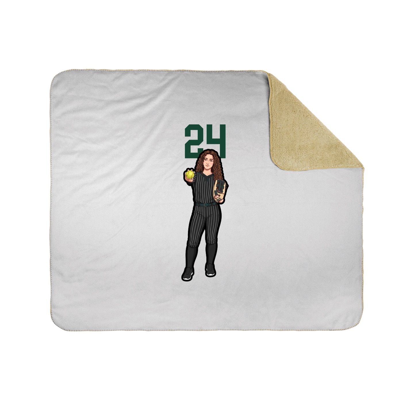 Throw Blanket — Number Top in White