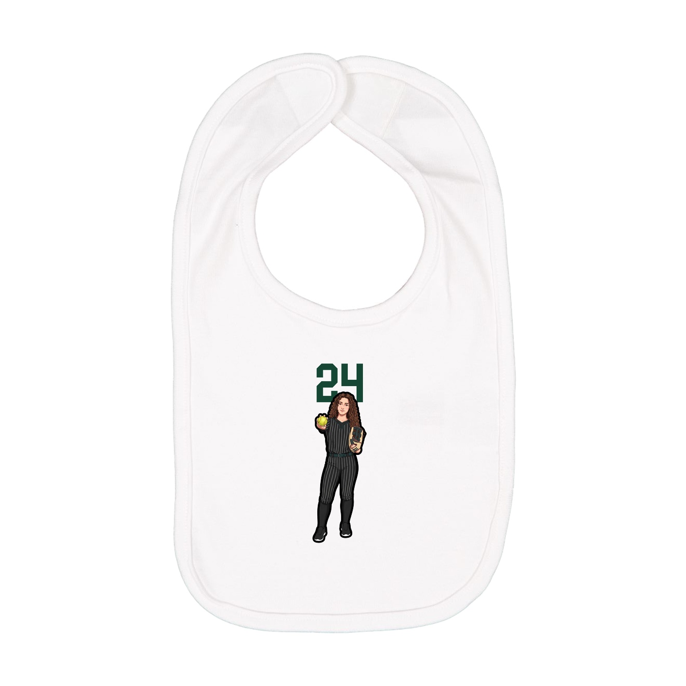 Infant Bib — Number Top in White