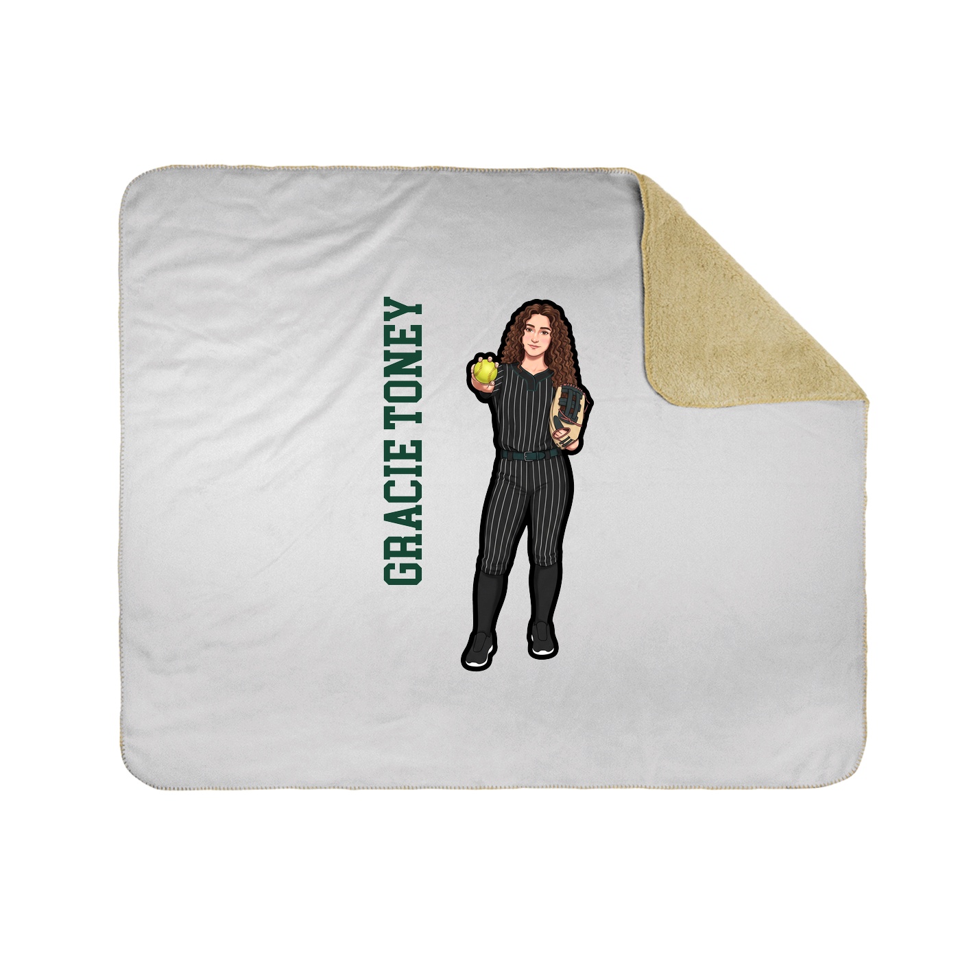 Throw Blanket — Name Vertical in White